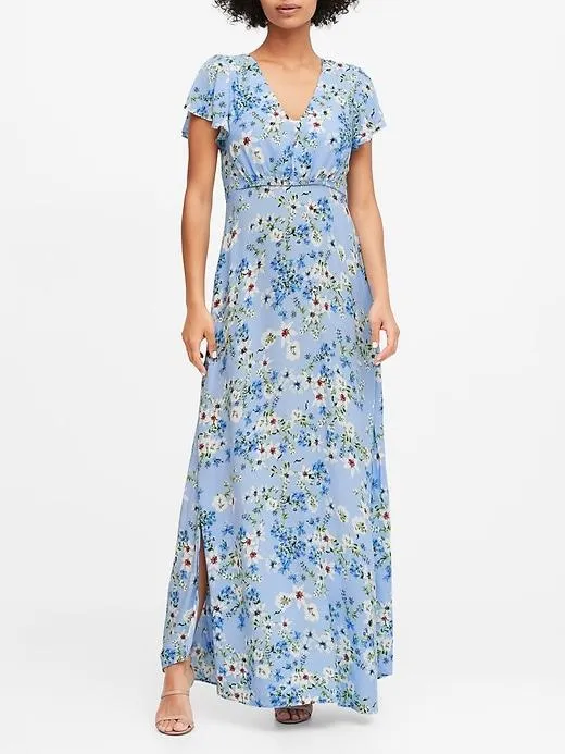 ECOVERO Maxi Dress in Light Blue Floral