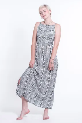 Elephant Paisley Tie Back Maxi Dress in White