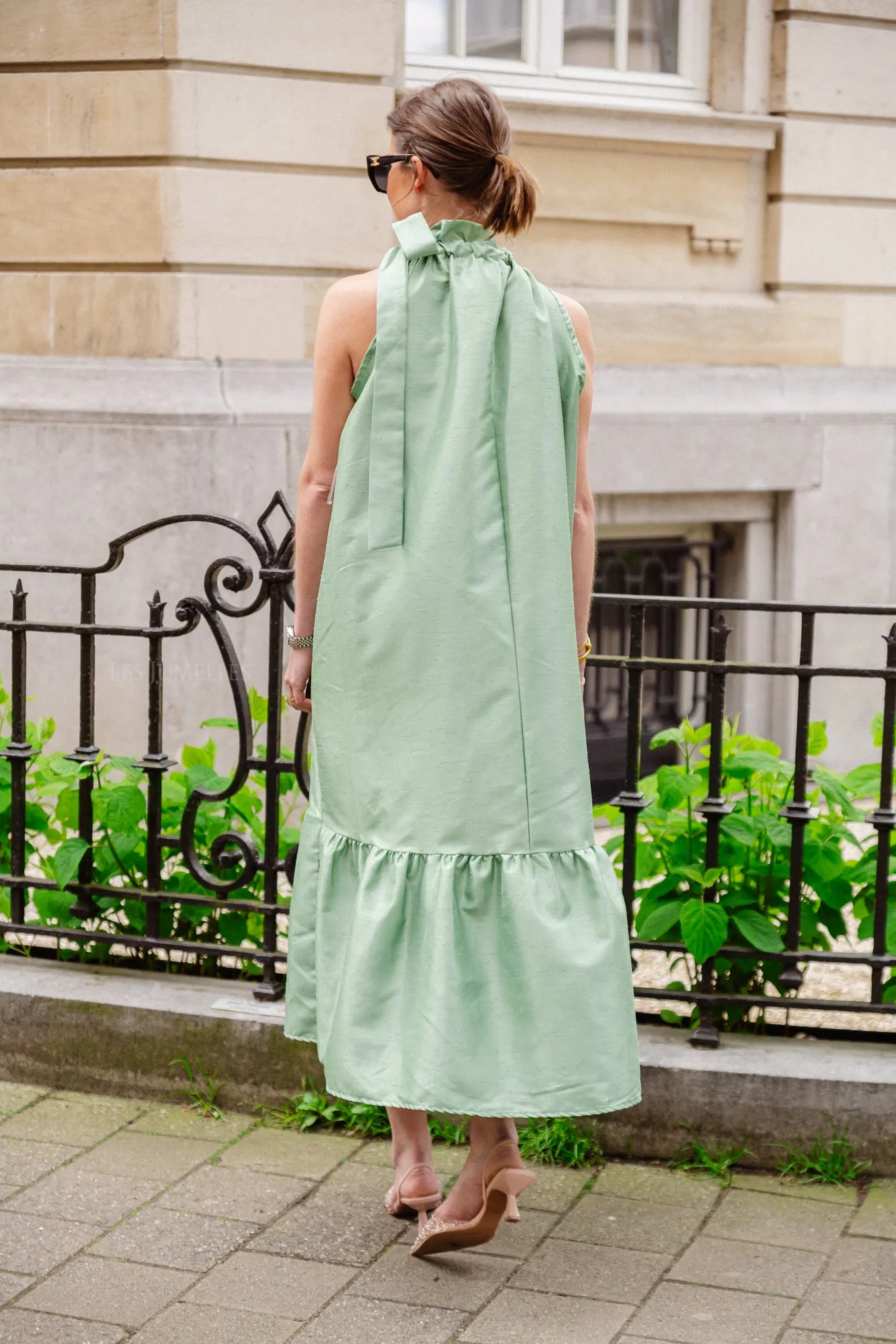 Ella halterneck maxi dress mint green