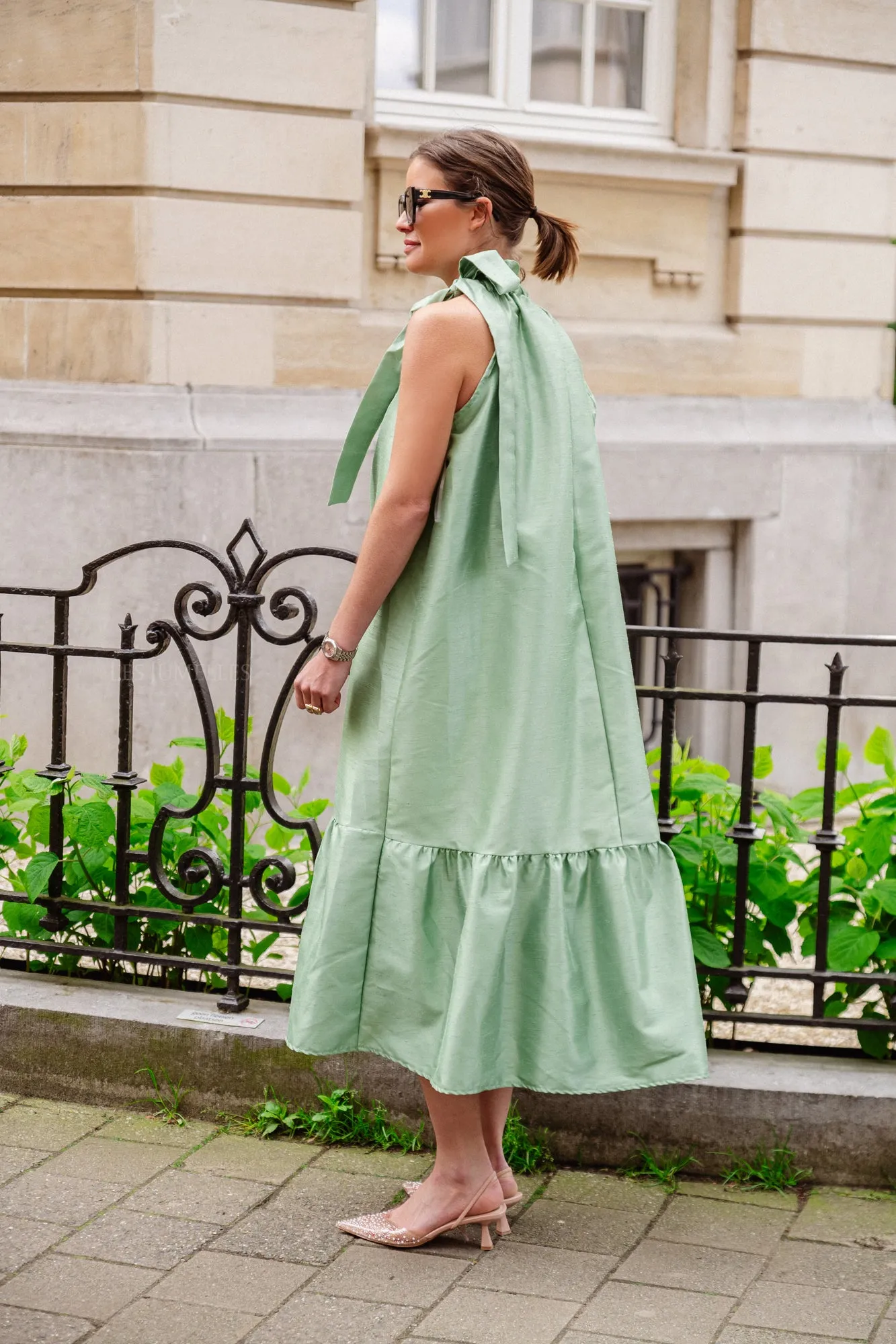 Ella halterneck maxi dress mint green