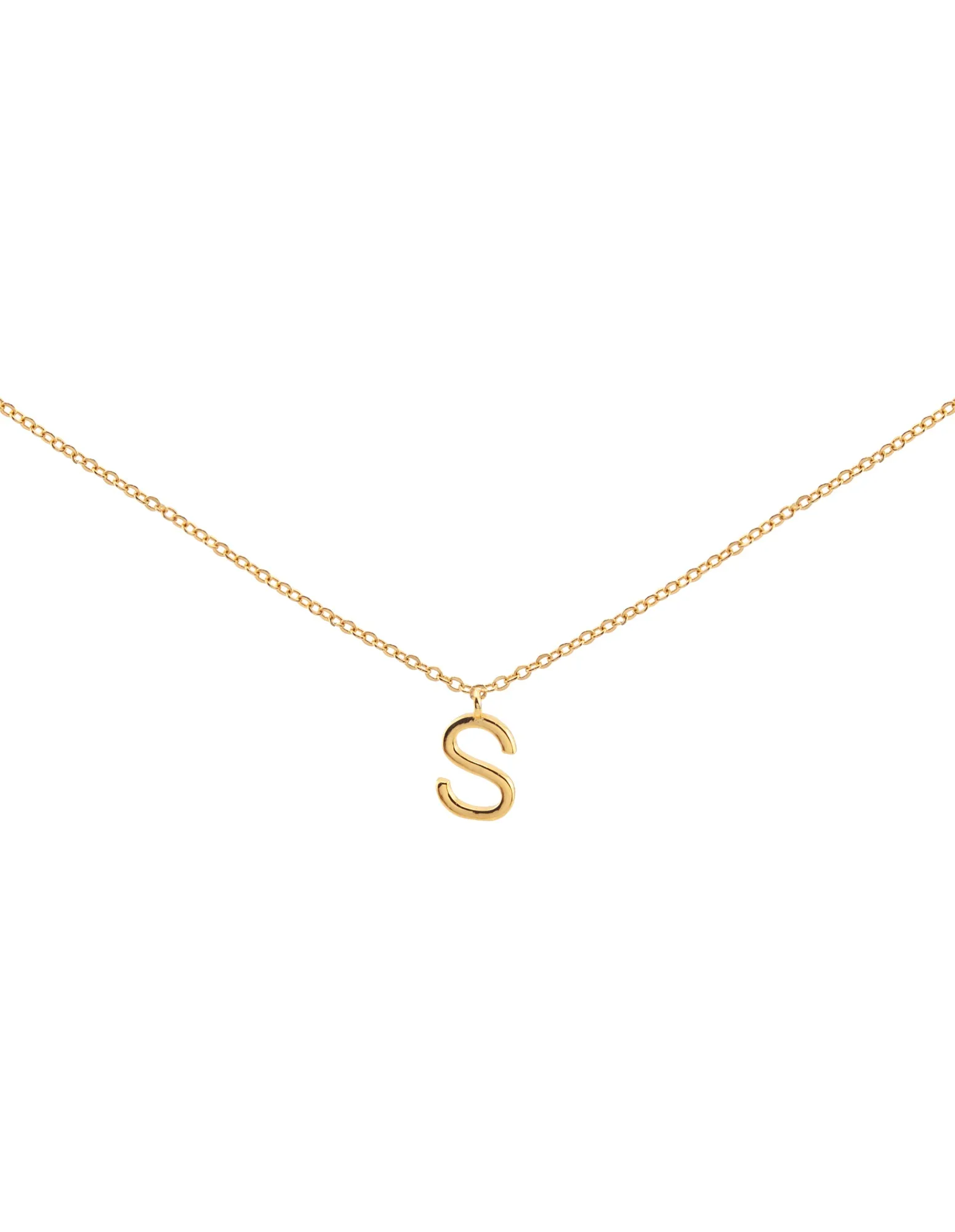 Elly Lou Timeless Initial Necklace - S- Gold