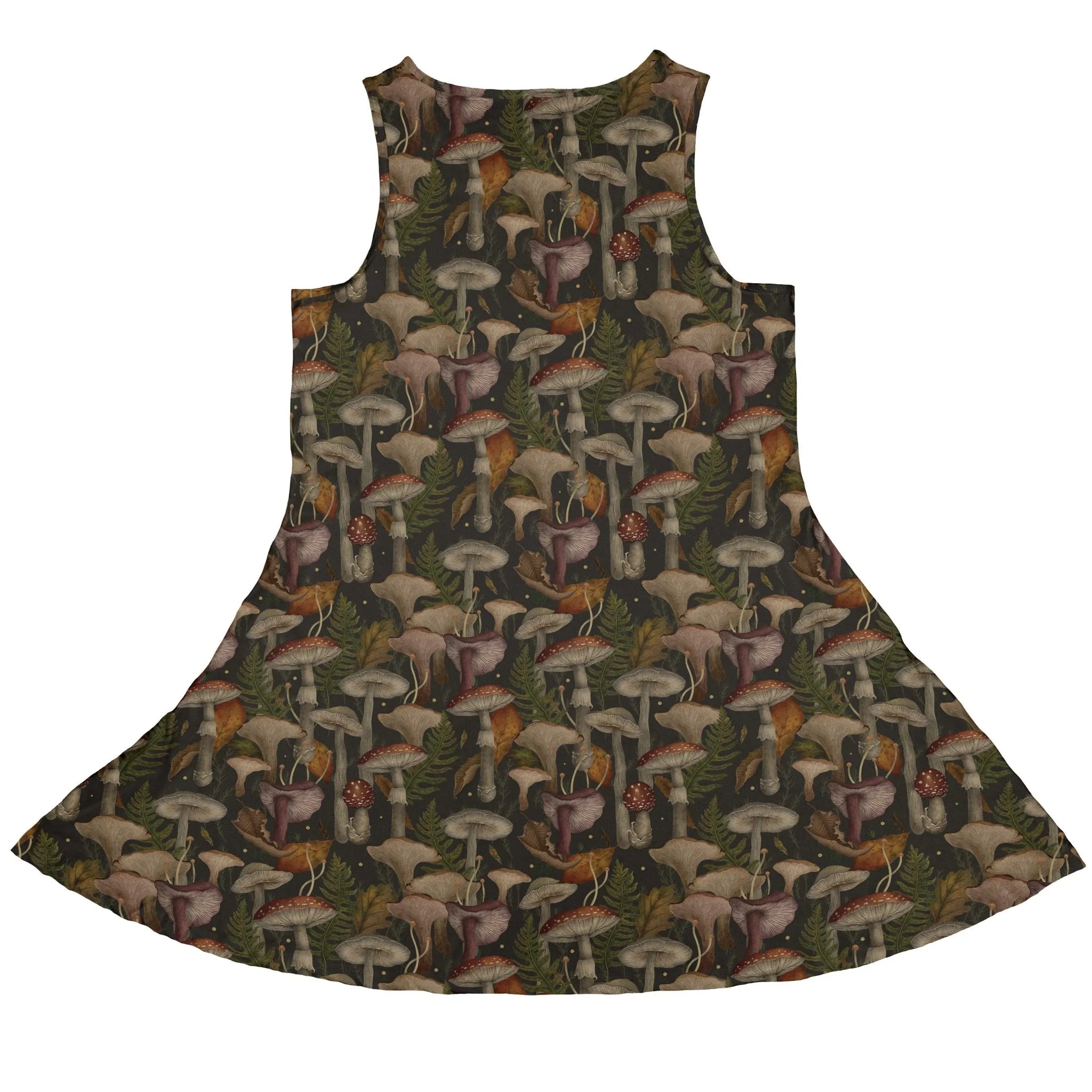 Episodic Autumn Mushroom Collage Dress