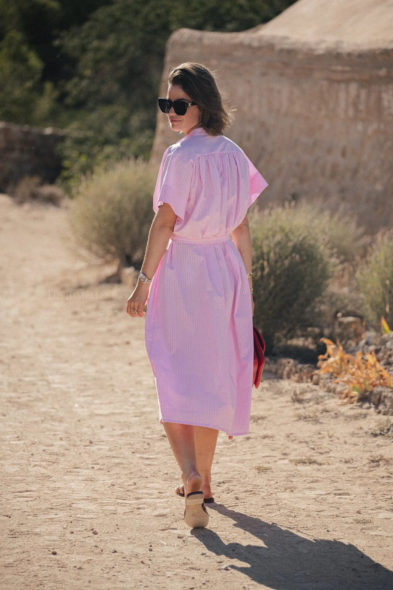 Esmee striped maxi dress pink