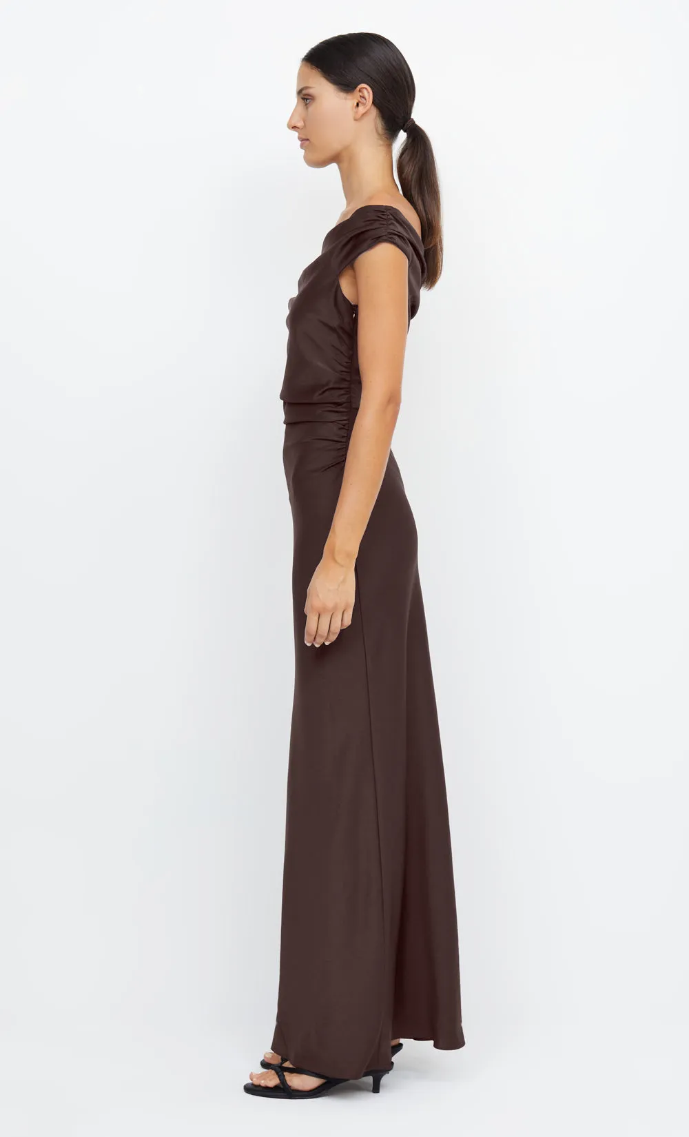 ETERNITY OFF SHOULDER MAXI - DARK CHOCOLATE