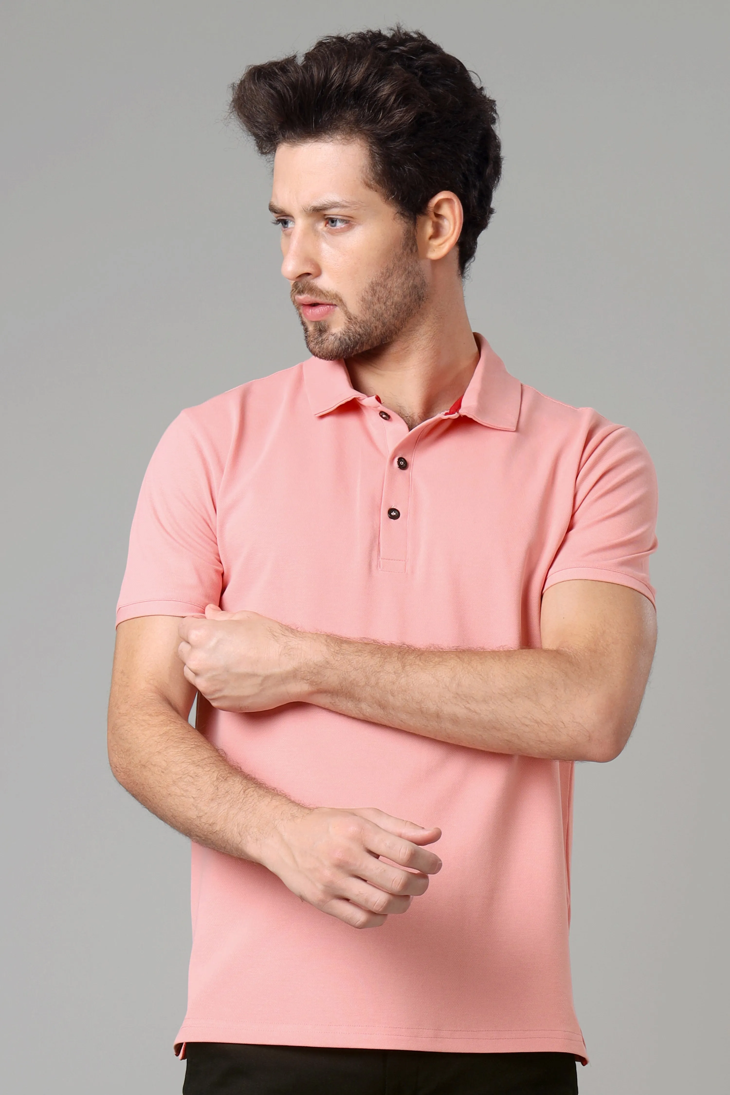 Exclusive Rose Pink Polo T-Shirt For Men