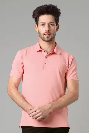 Exclusive Rose Pink Polo T-Shirt For Men