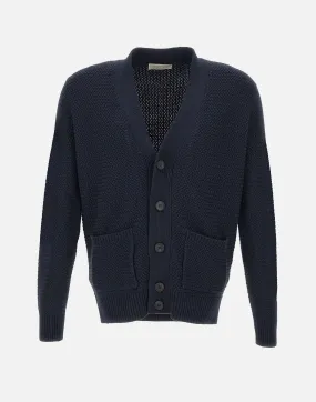 Extrafine Merino Wool Cardigan in Blue