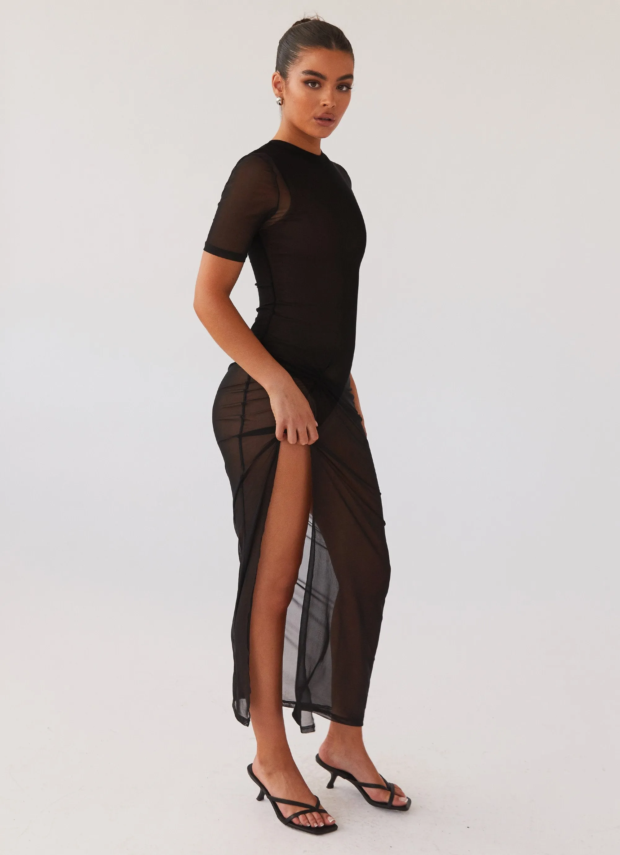 Fever Dreamer Mesh Maxi Dress - Black