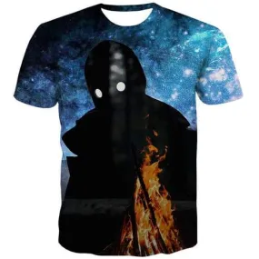 Flame T-shirt Men Psychedelic Tshirts Cool Space Shirt Print Fire T shirts Funny Gothic T-shirts 3d Short Sleeve summer Mens Tee