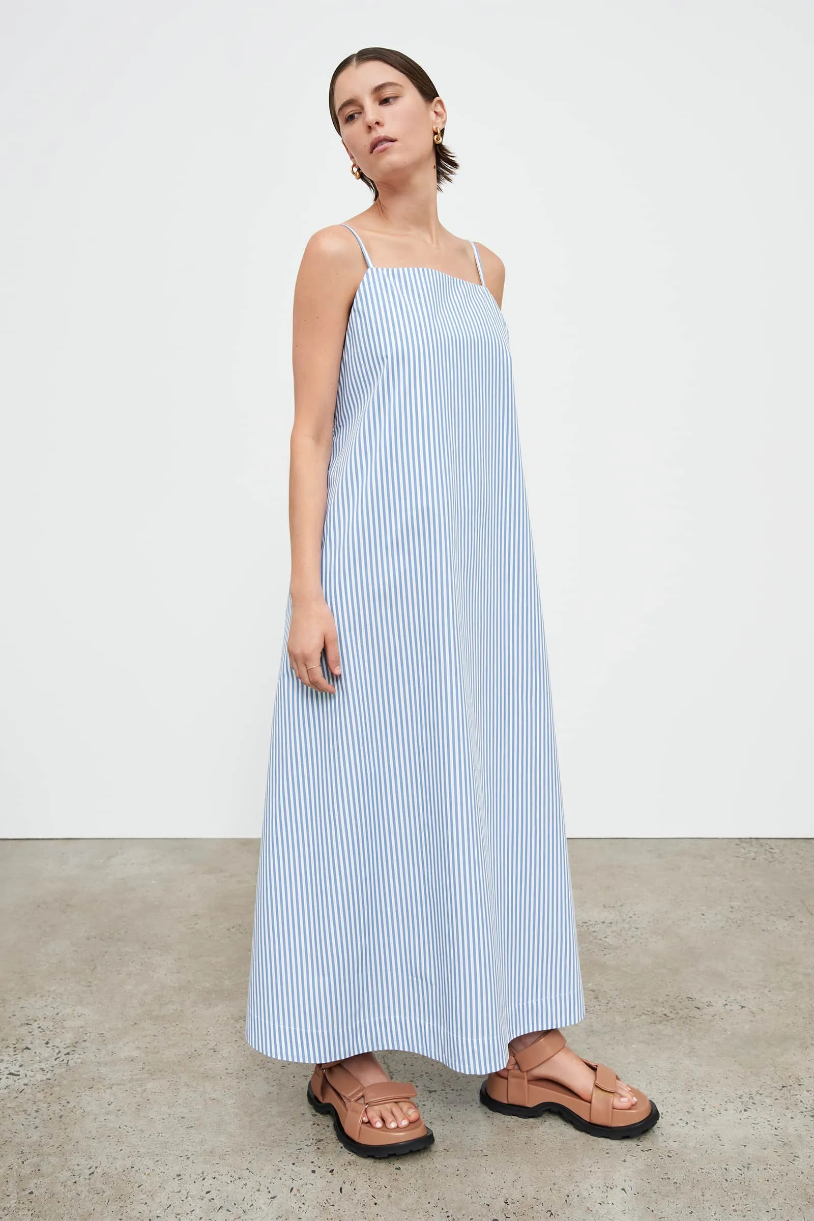 Florence Dress - Blue Stripe