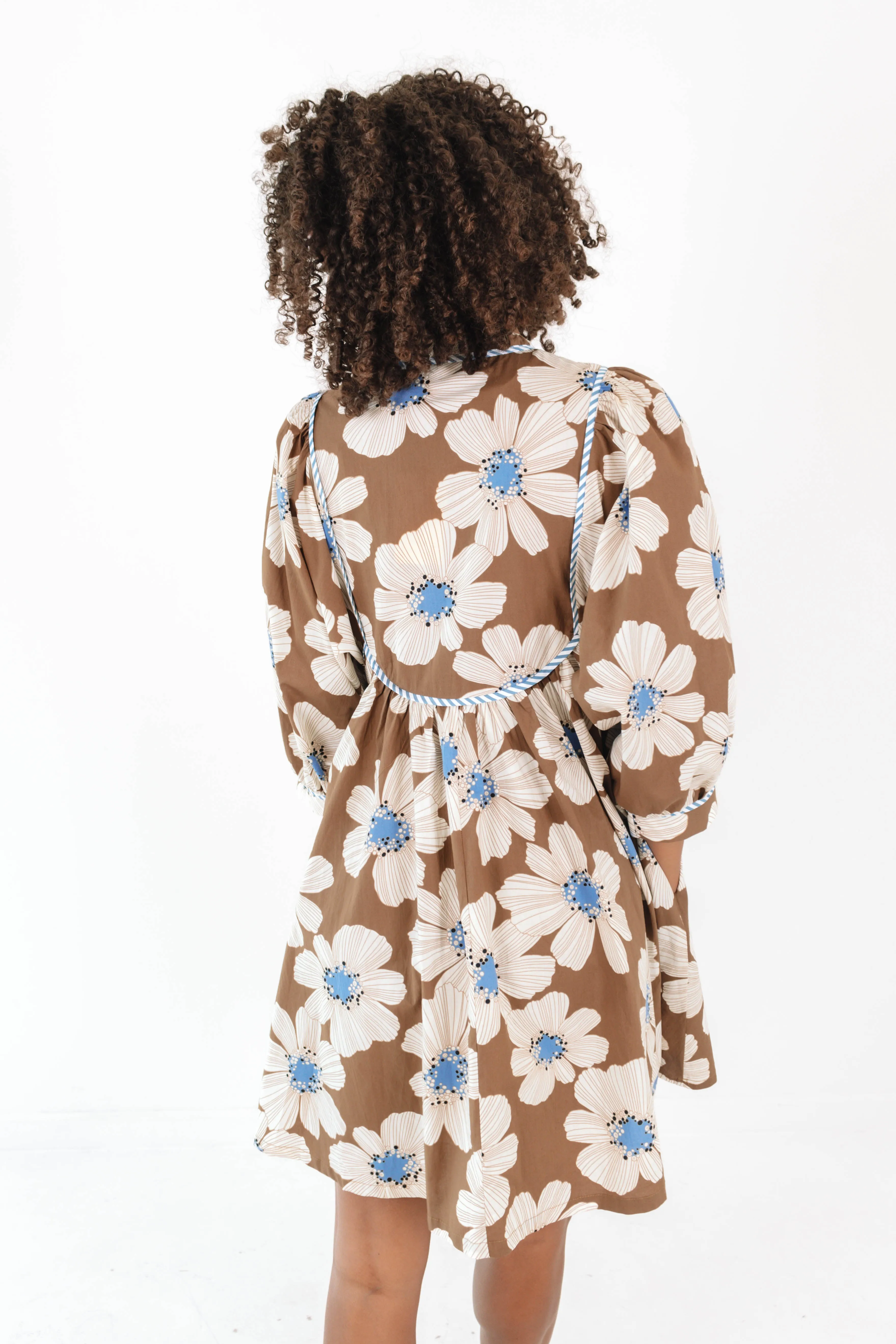 Friendly Florals Dress - Brown