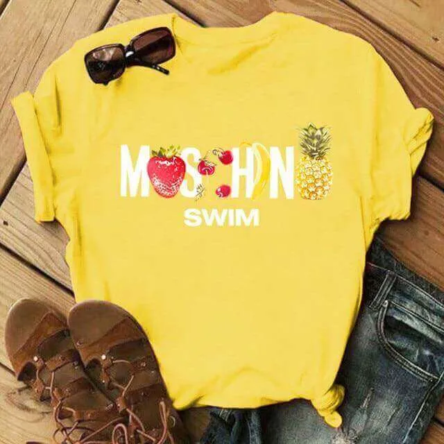 fruit Apple and banana print t-shirt