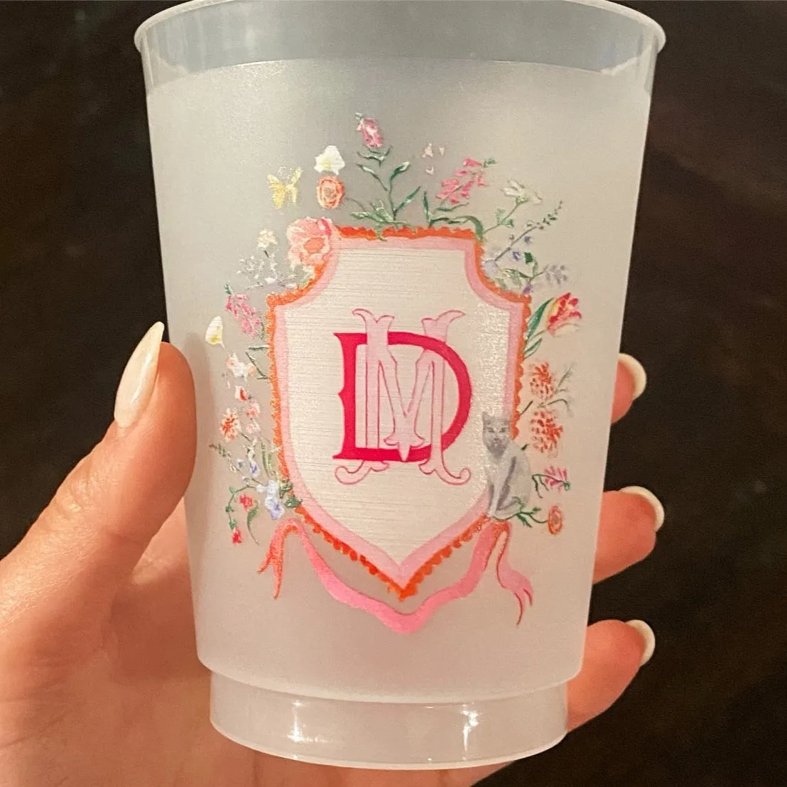 Full Color Cat Crest Shatterproof Cups