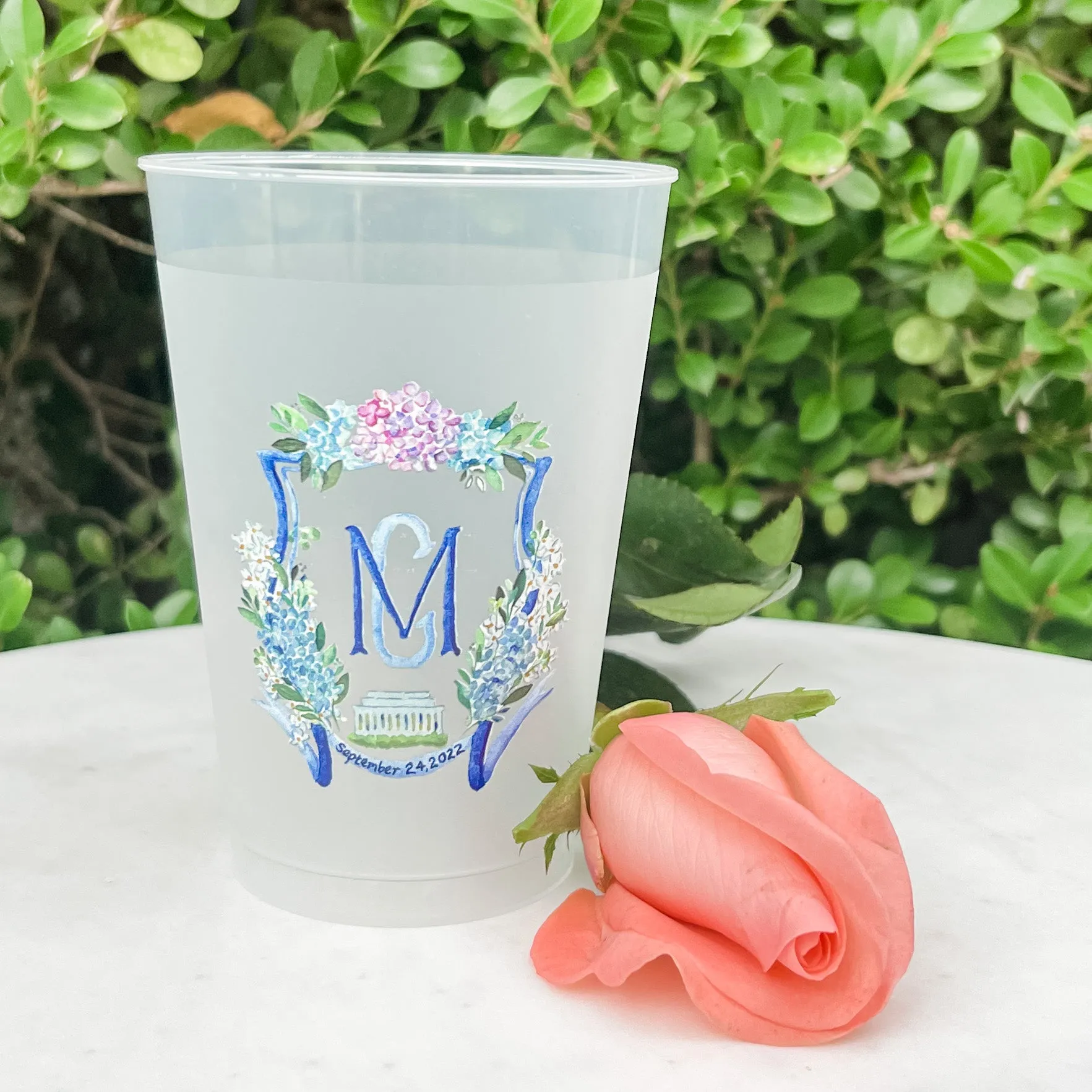 Full Color Floral Crest Shatterproof Cups