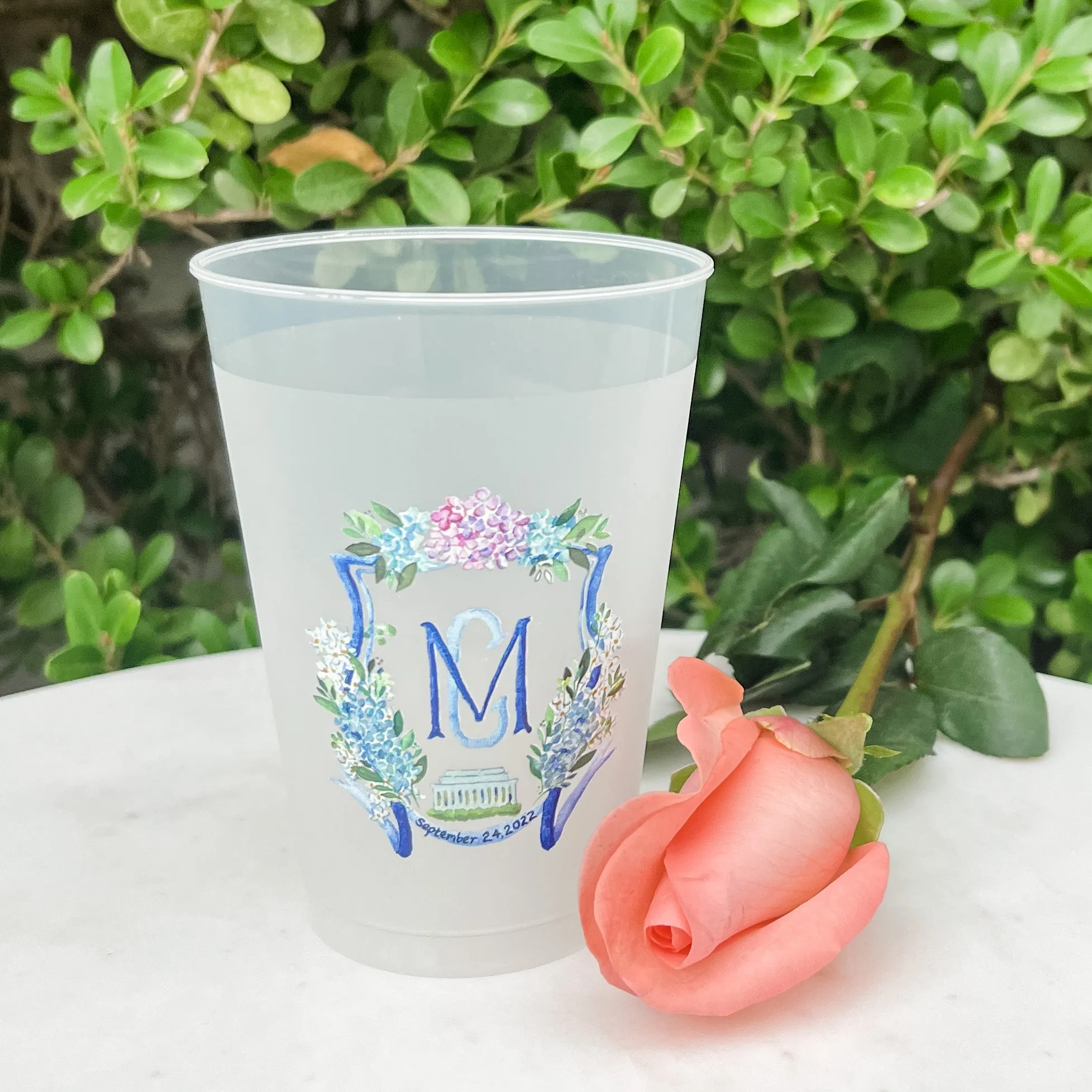 Full Color Floral Crest Shatterproof Cups