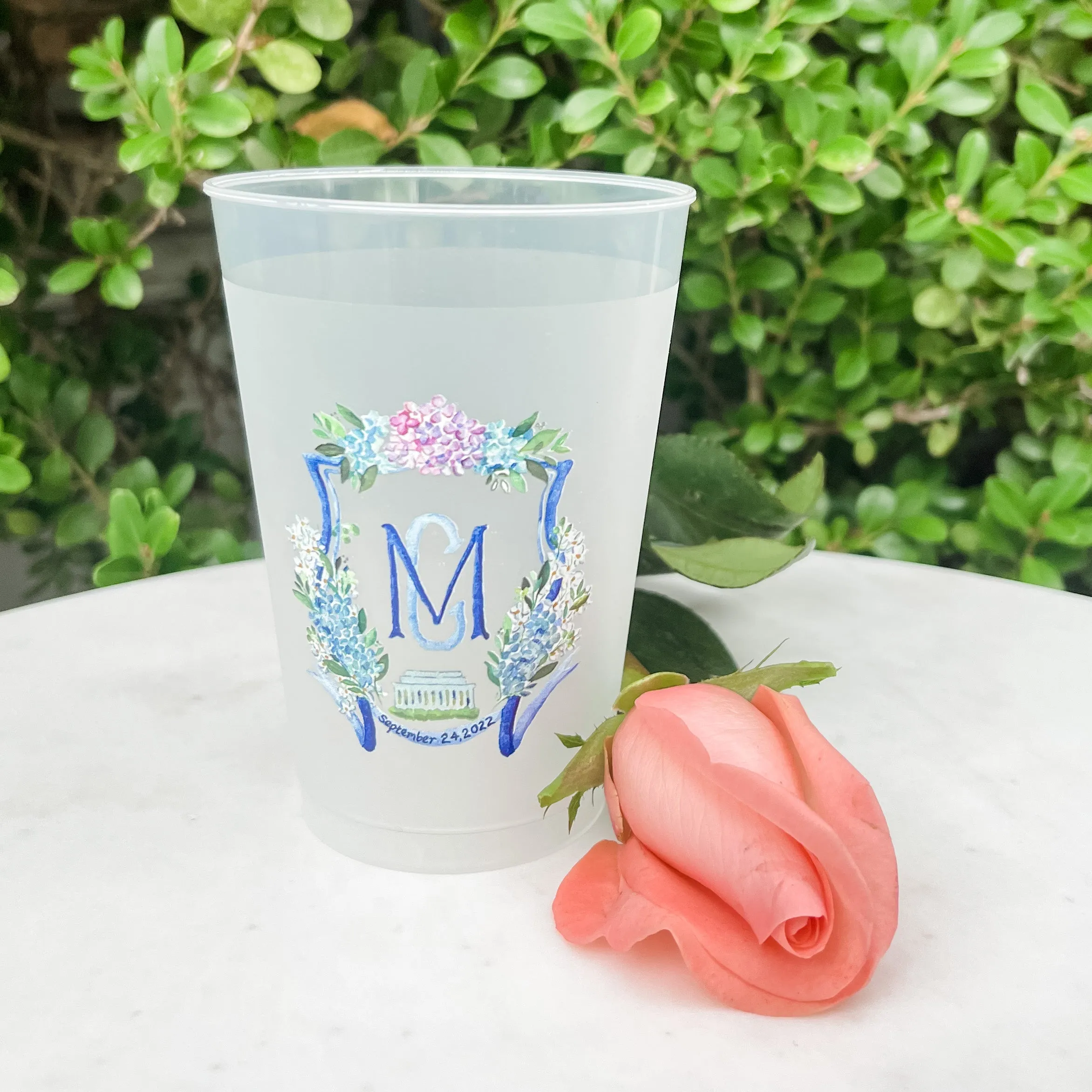 Full Color Floral Crest Shatterproof Cups