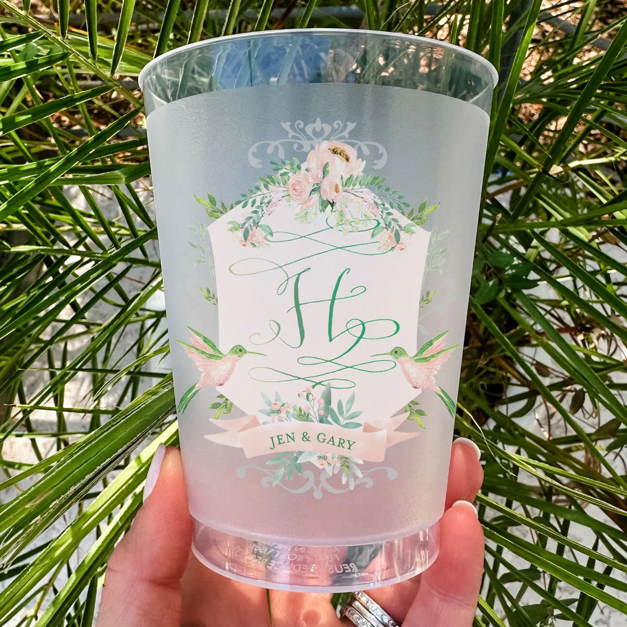 Full Color Hummingbird Crest Shatterproof Cups