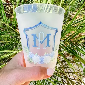 Full Color Hydrangea Crest Shatterproof Cups