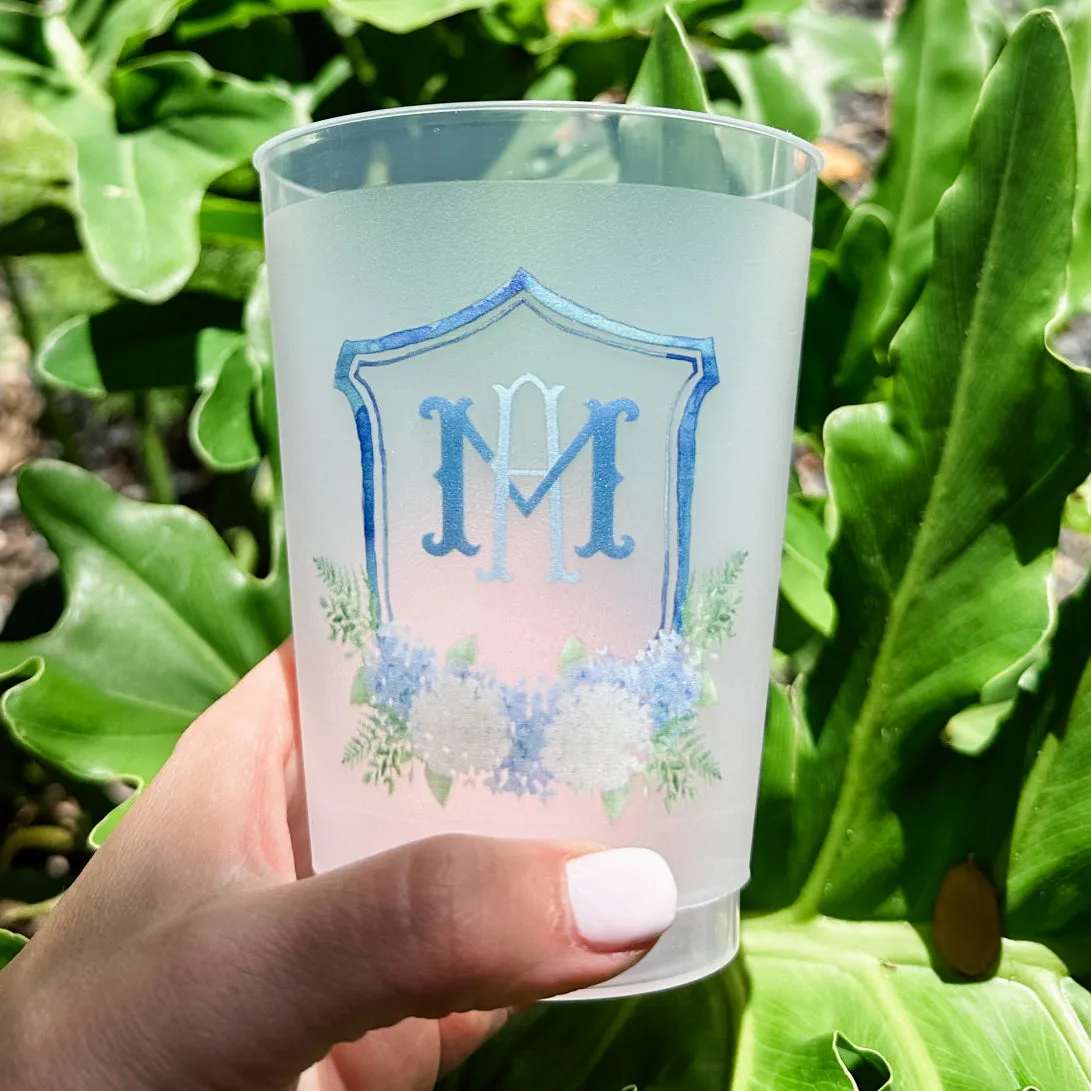 Full Color Hydrangea Crest Shatterproof Cups