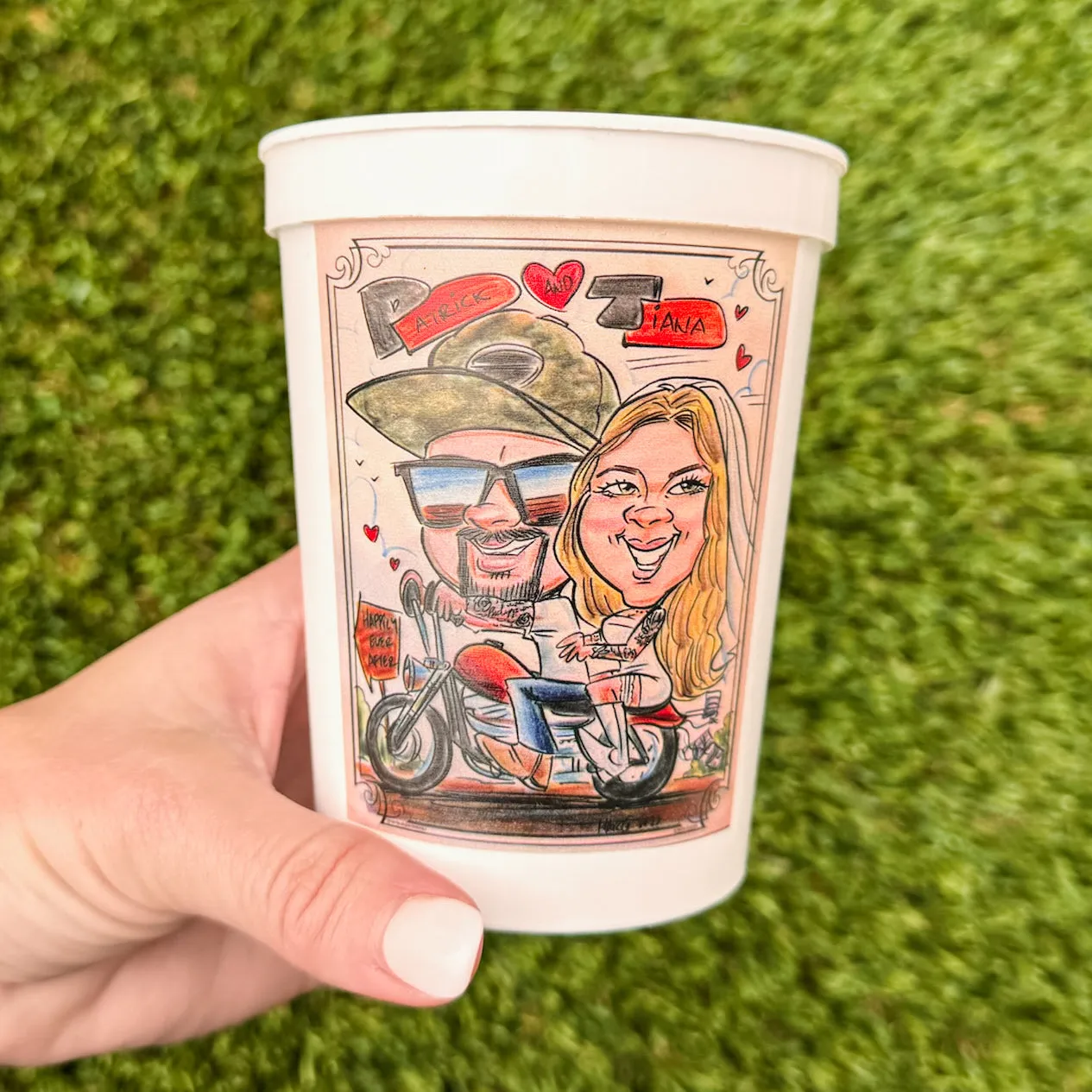 Full Color White Wedding Stadium Cups