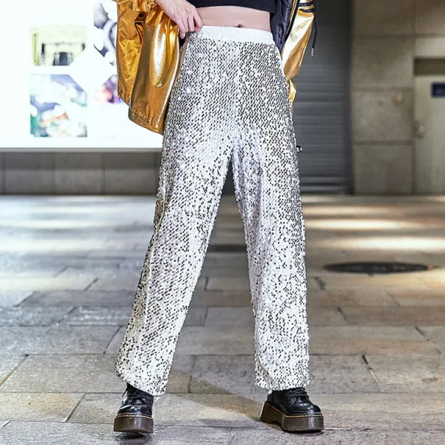 Full Sequined Bling Bling Pants