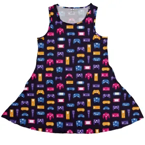 Game Controllers Purple Video Game Dress