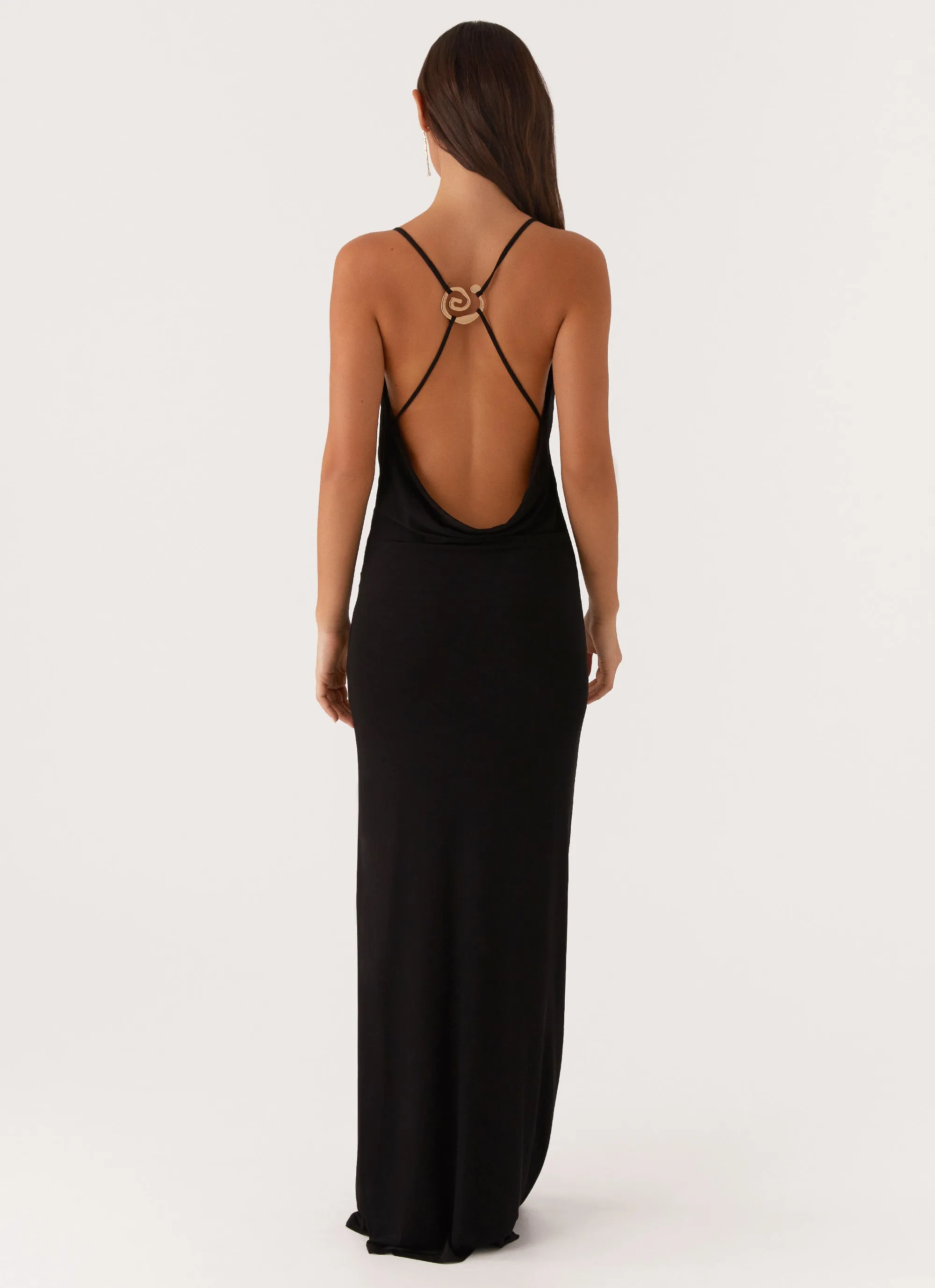 Game Player Maxi Dress - Black