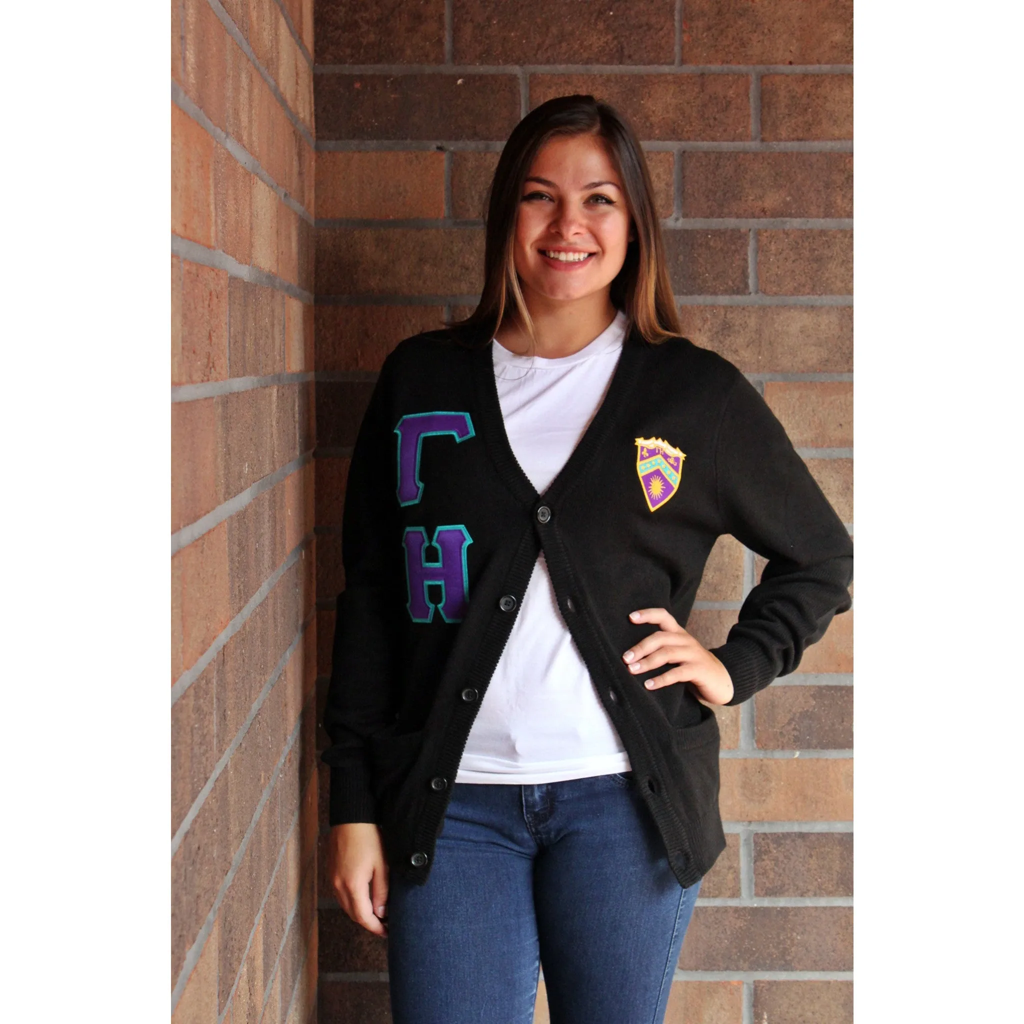 Gamma Eta Shield Cardigan - Discontinued