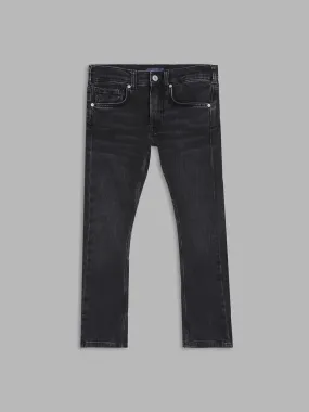 Gant Boys Black Solid Slim Fit Jeans