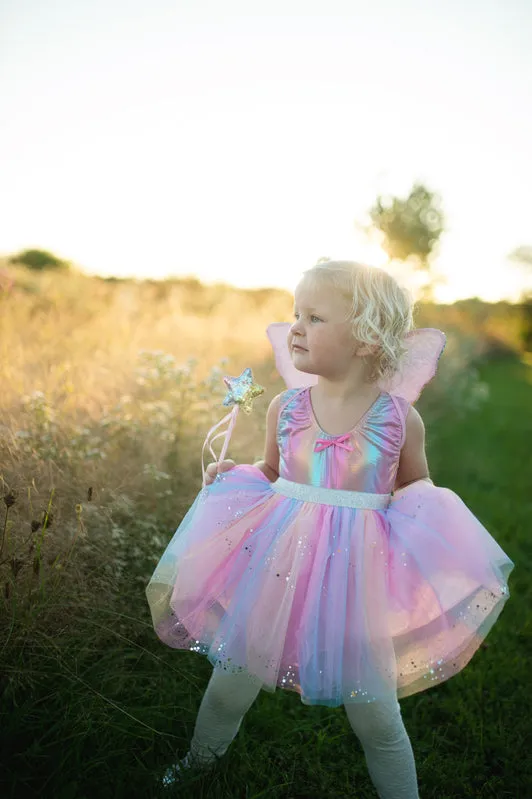 GREAT PRETENDERS - DRESS UP: RAINBOW SEQUINS SKIRT W/ WINGS & WAND - 4-6YRS