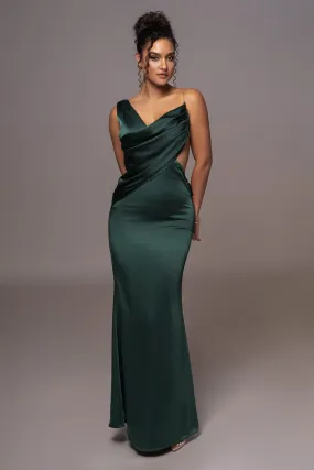 Green Satin Belle Maxi Dress