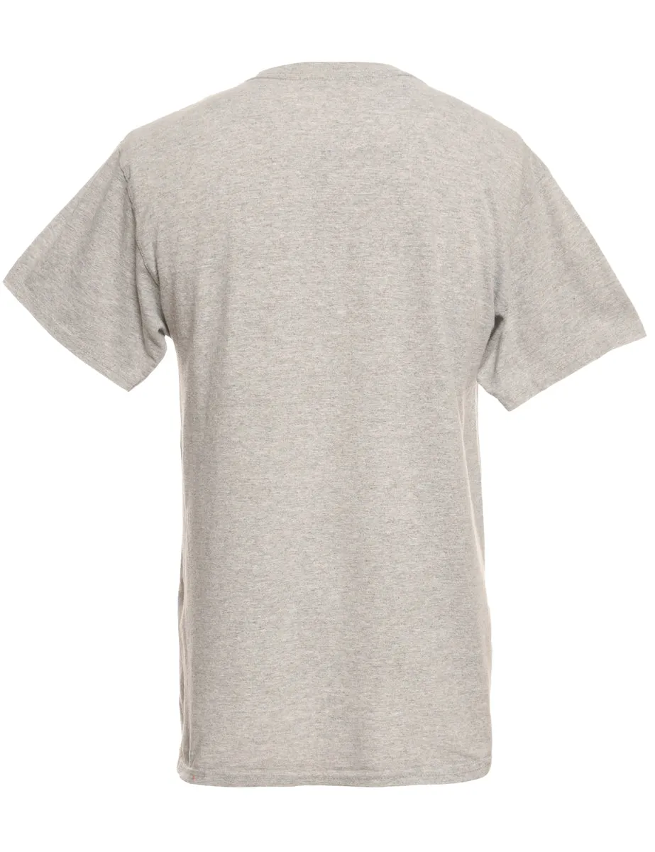 Grey Hanes Printed T-shirt - M