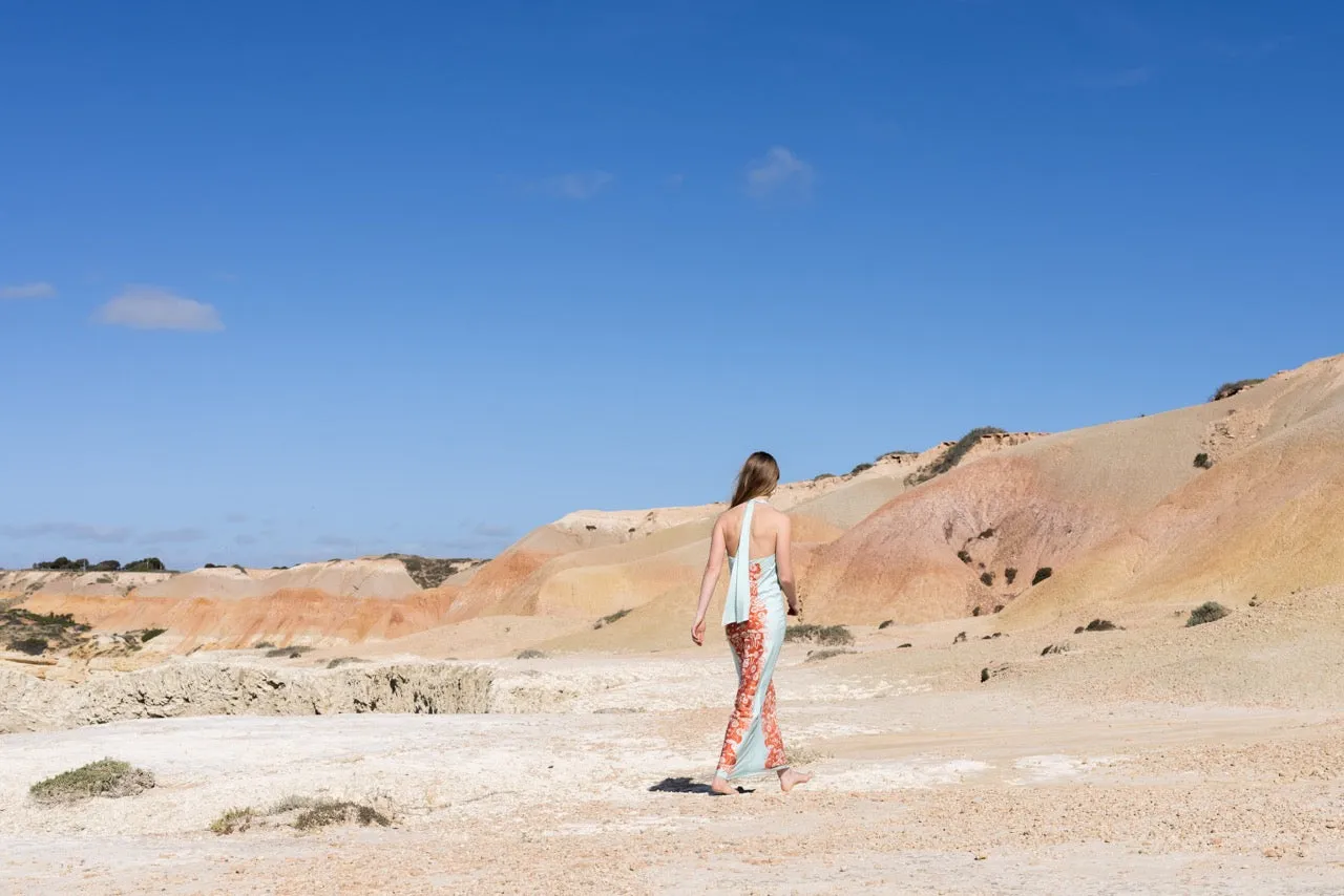 Grounded Halter Dress - Porcini Party