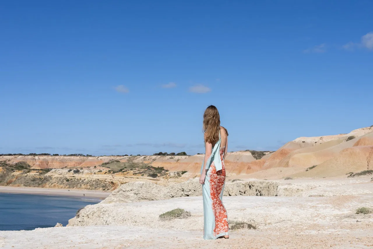 Grounded Halter Dress - Porcini Party