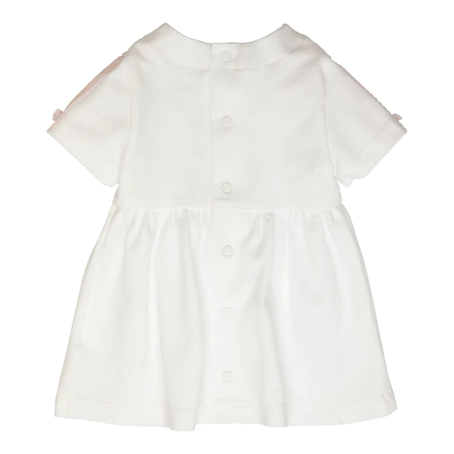 GYMP - White baby dress with pink lace detail