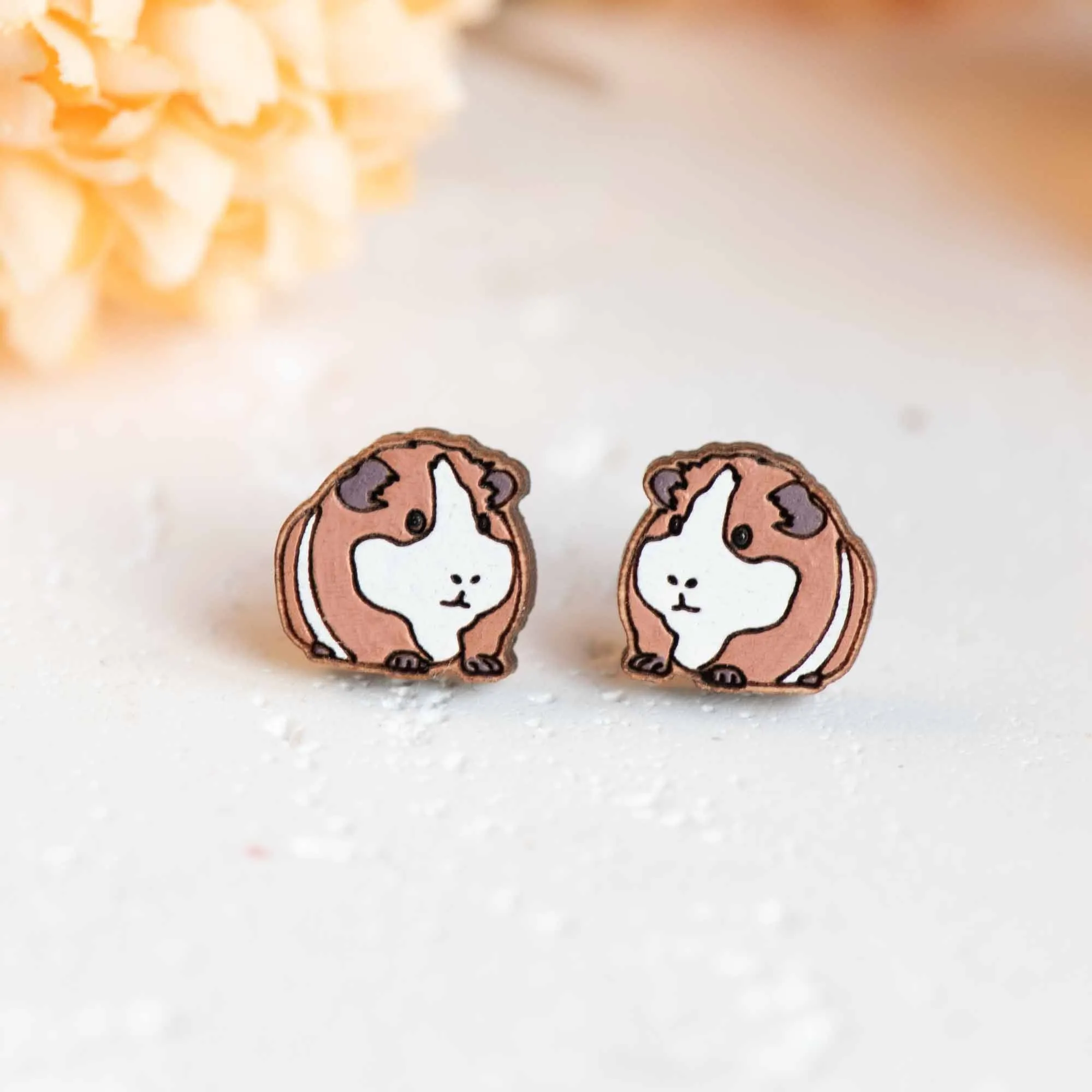 Hand-painted Guinea Pig Earrings - PEL10282