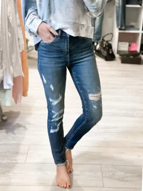 Haylie Destroyed High Rise Skinny Jeans