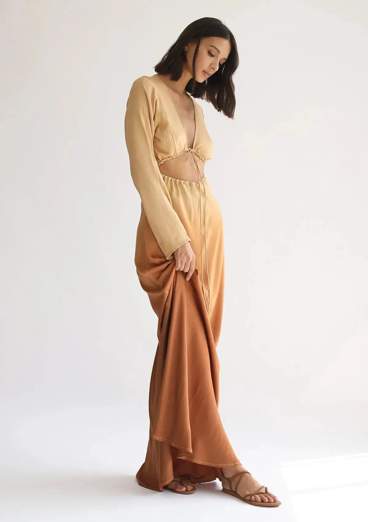 HERA MAXI DRESS - INCA GOLD OMBRE