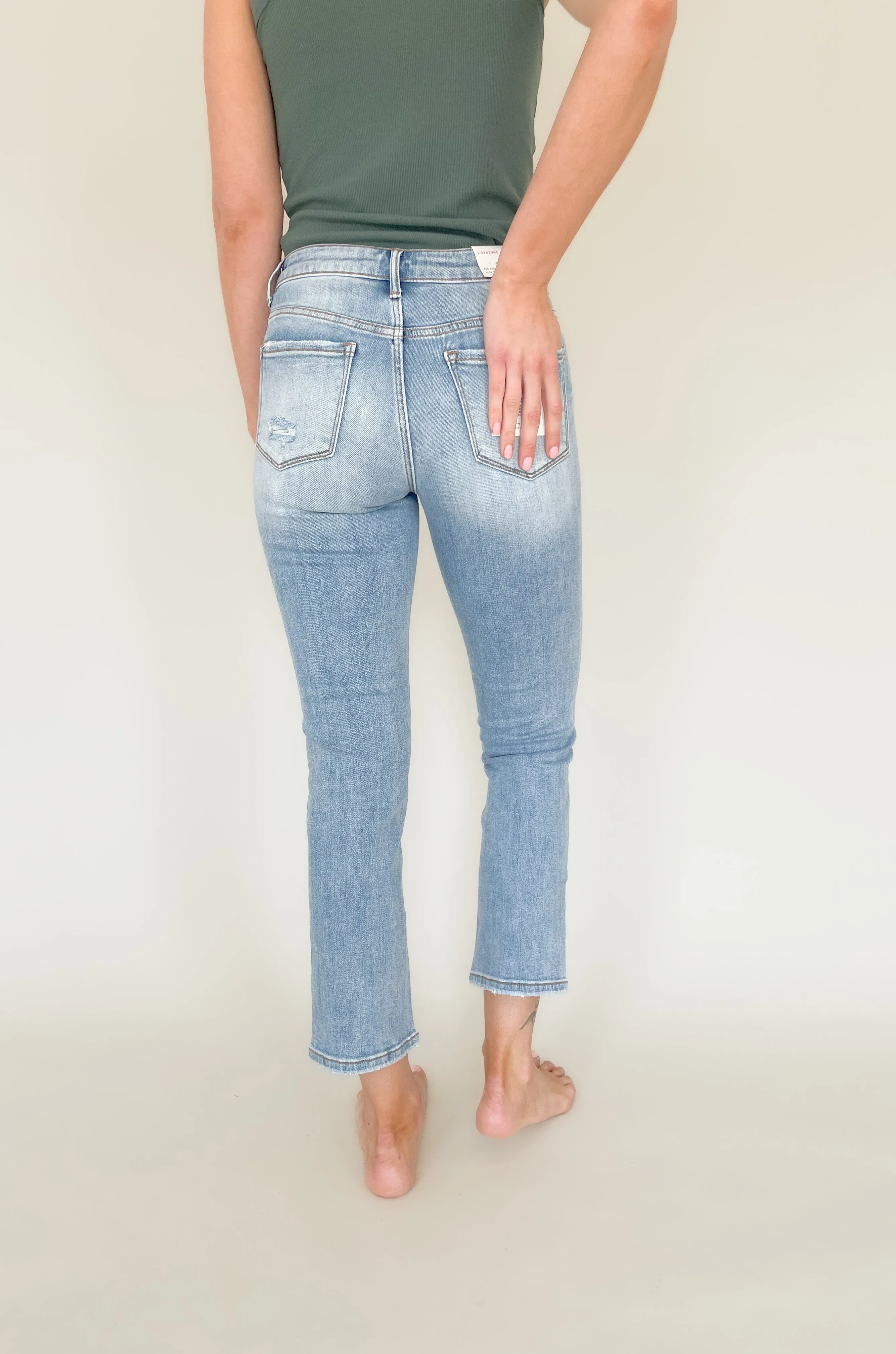 Here For Now Mid Rise Straight Leg Jeans