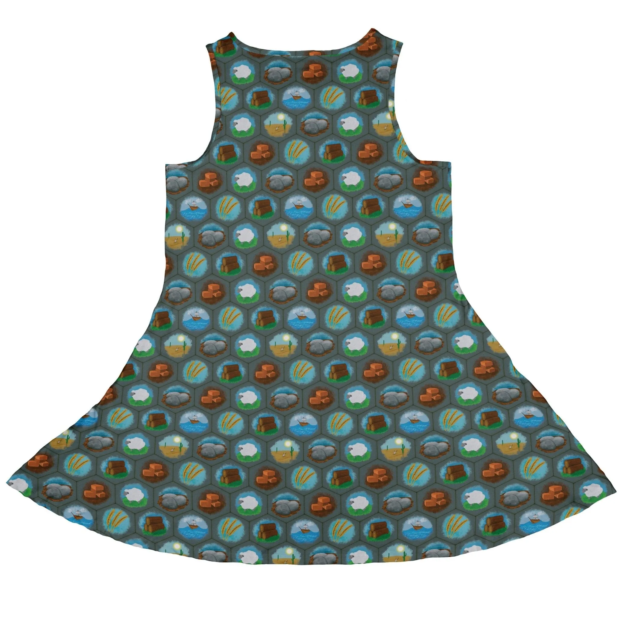 Hexagon Tile Game Symbols Dress