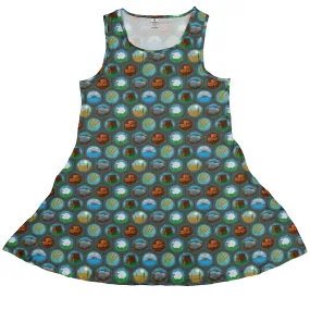 Hexagon Tile Game Symbols Dress