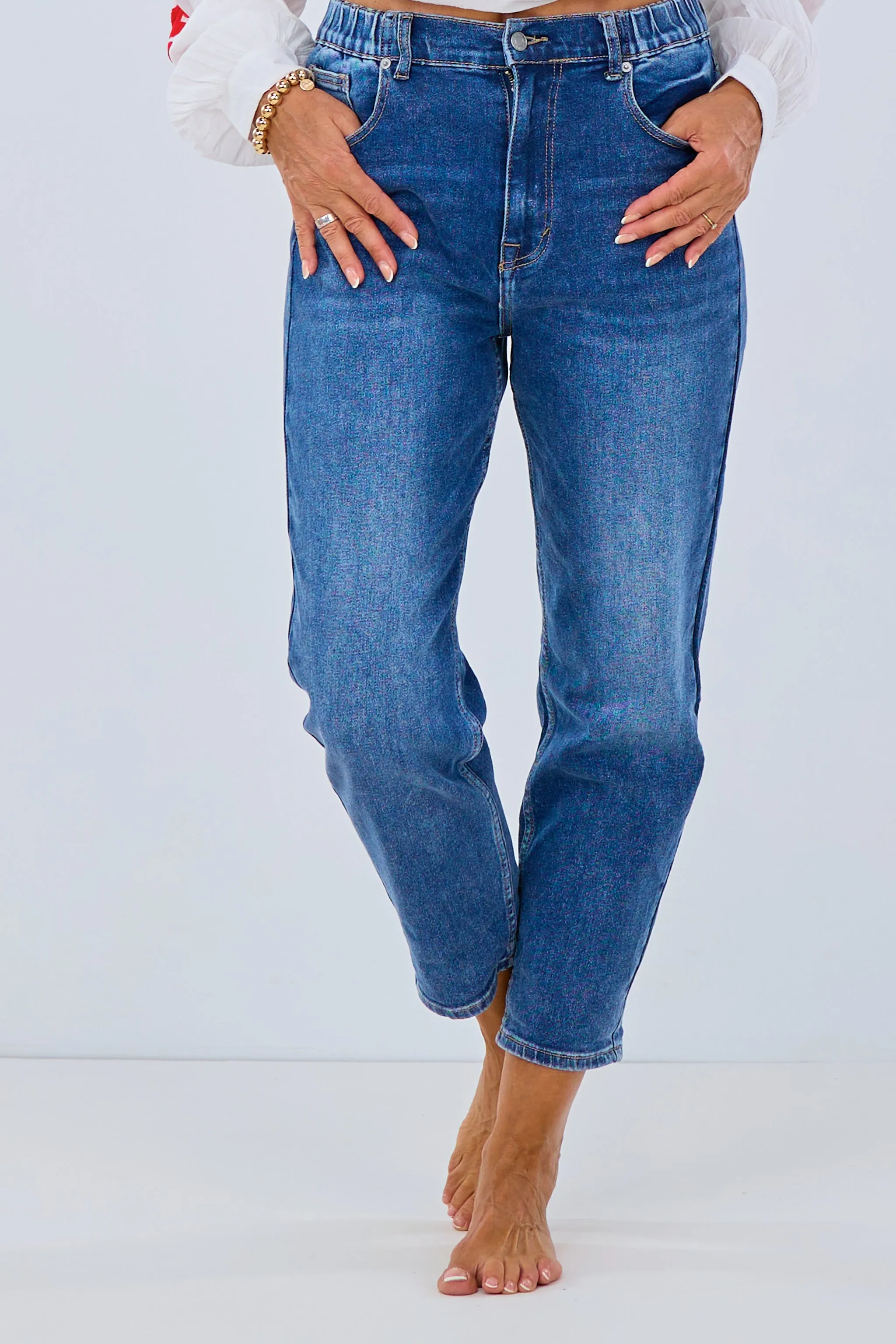 High Waist Jeans, dark denim