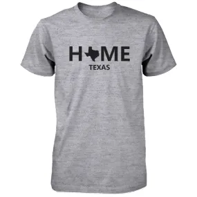 Home TX State Grey Men's T-Shirt US Texas Hometown Cotton Shirt