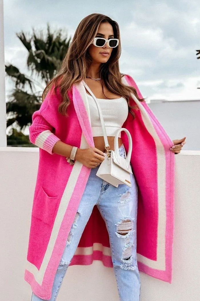 Hooded Long Cardigan Sweater Jacket