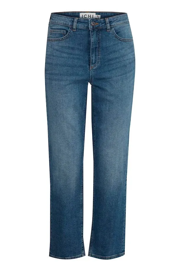 Iggy Straight Leg Cropped Jeans (Medium Blue)