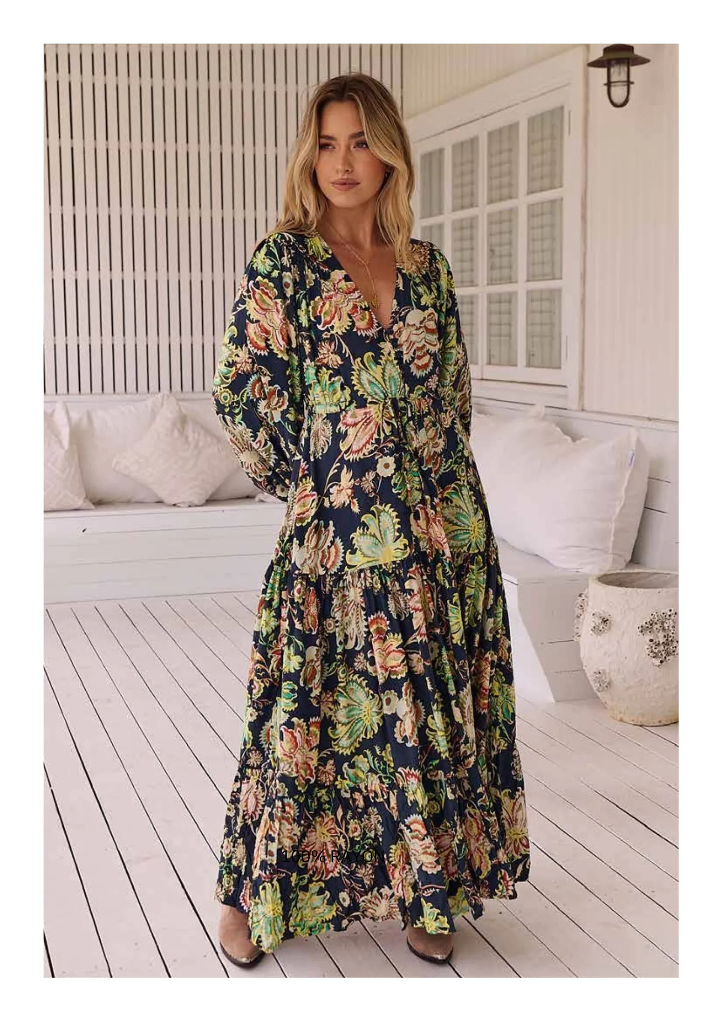 Jaase Teresa Maxi Dress Long Billowy Sleeve - Brielle Collection