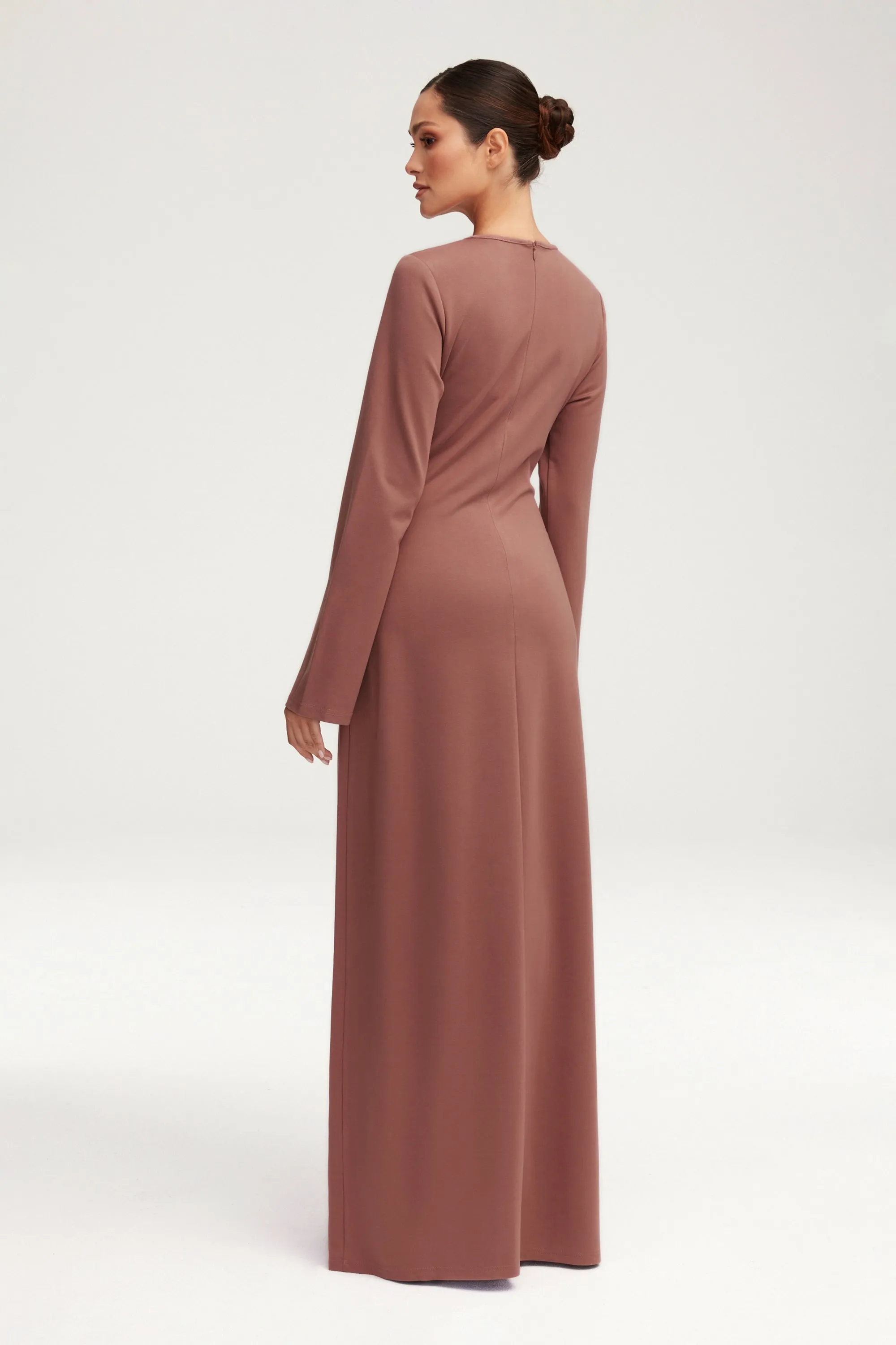 Jersey Tie Front Maxi Dress - Blush Nude