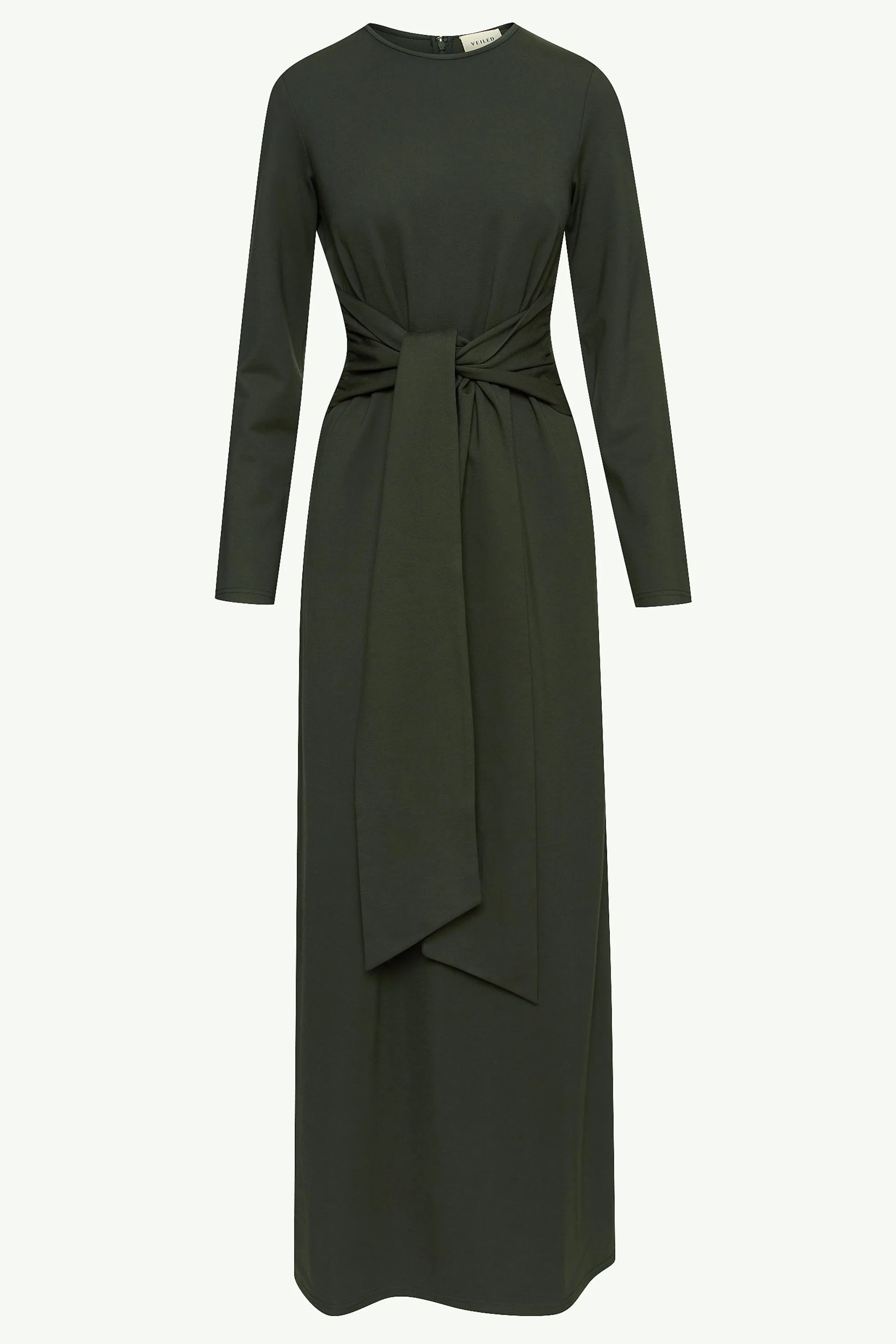 Jersey Tie Front Maxi Dress - Dark Cactus