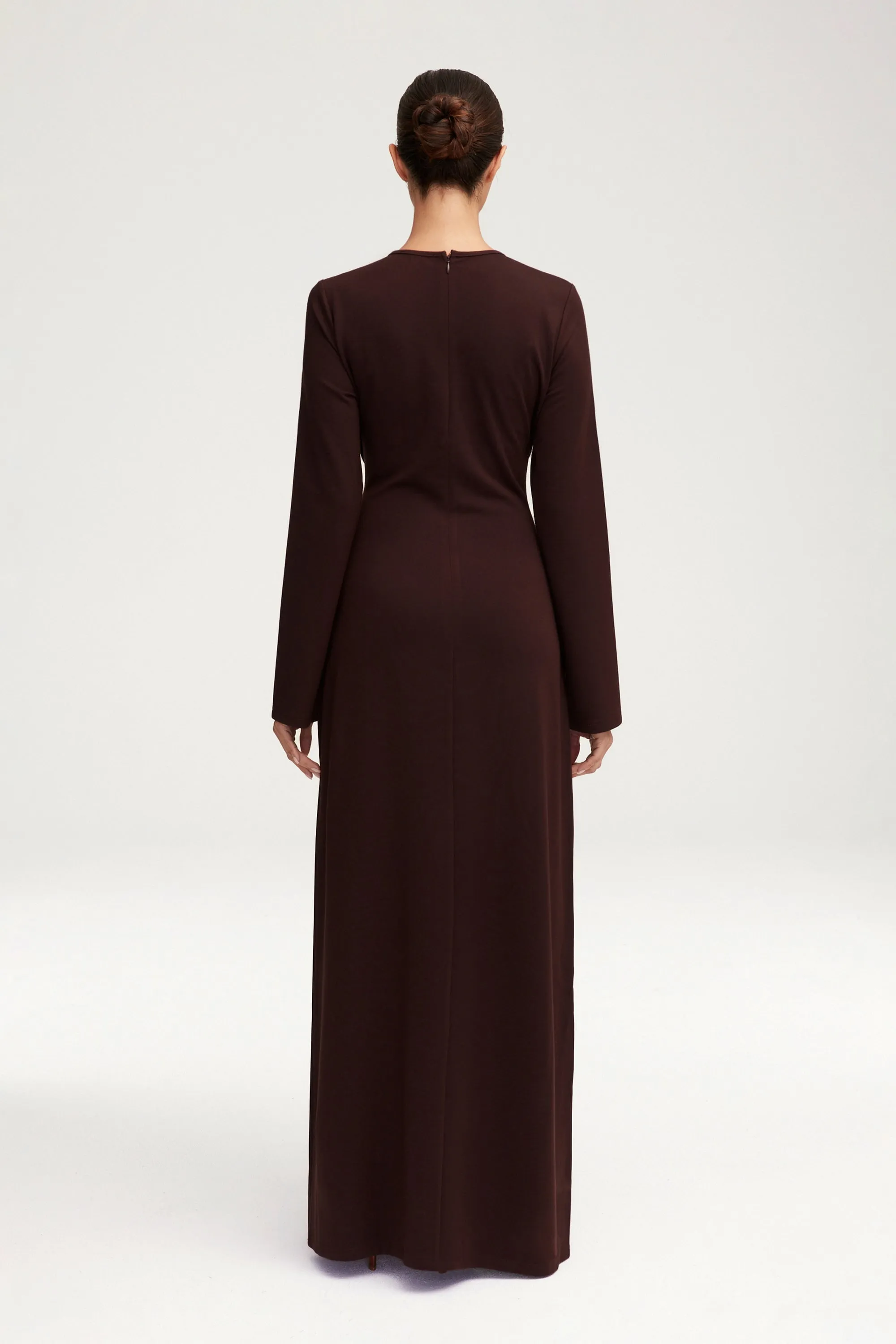 Jersey Tie Front Maxi Dress - Espresso