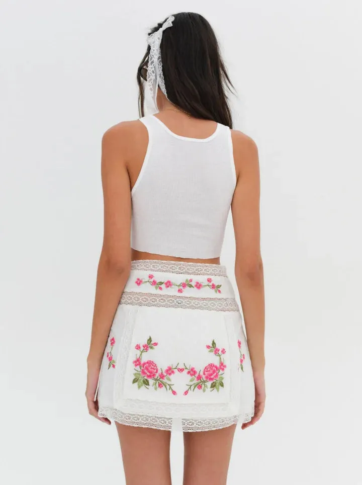 Jolene Embroidered Mini Skirt